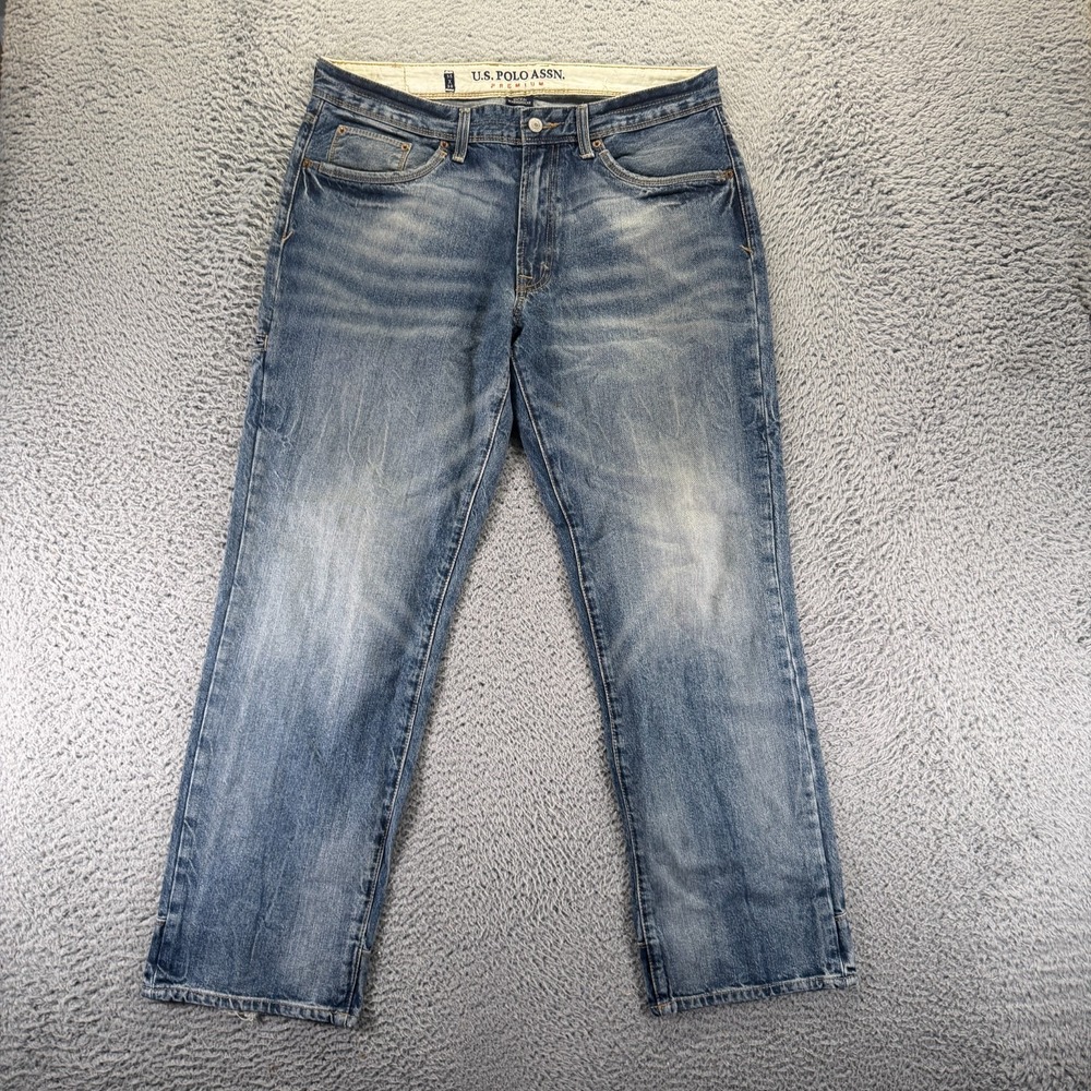 Vintage U.S. Polo Assn. Jeans Men 35x30 Blue Cotton Denim Straight Baggy Workwea